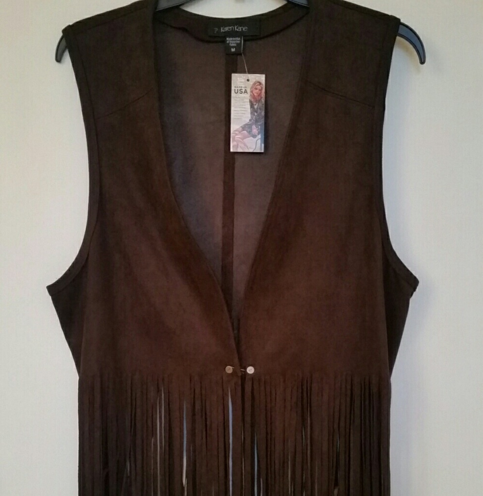 Karen Kane  boho fringe vest